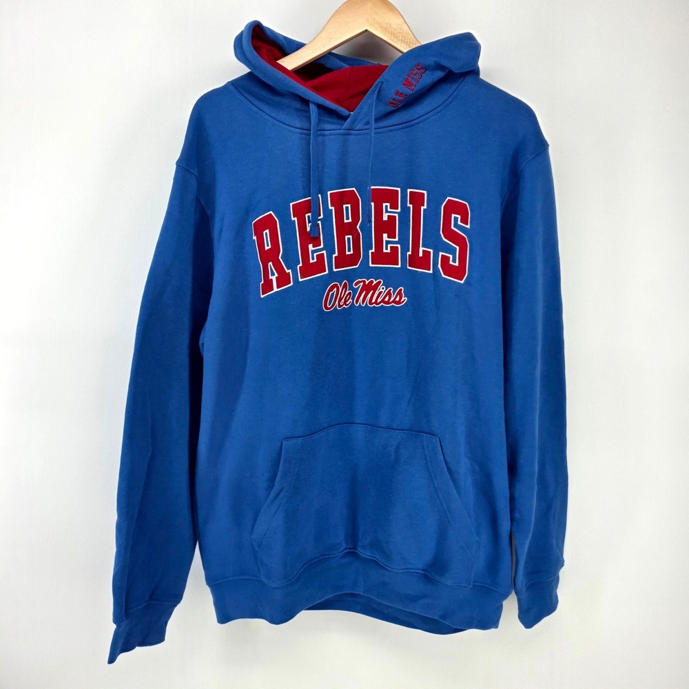 Colosseum Ole Miss Rebels Hoodie Mens Large Blue NCAA Sweatshirt SEC Football